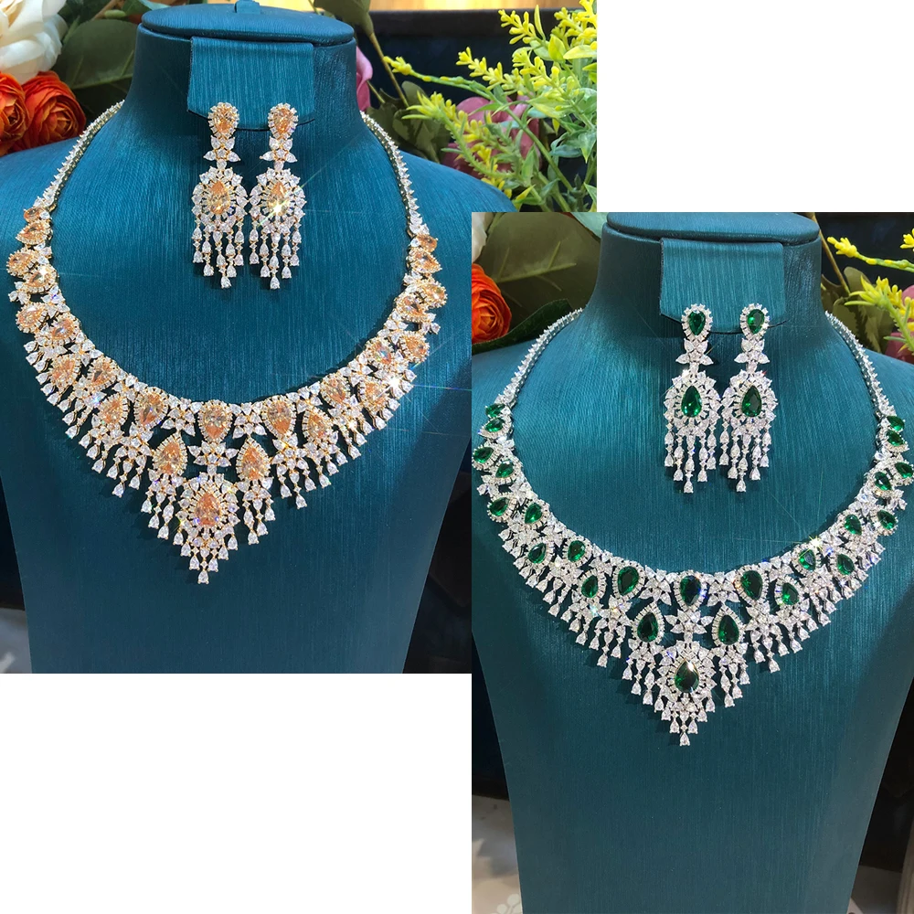 Blachette Light Luxury Trendy Necklace Earrings Set for Noble Elegant Women Bridal Wedding Party Show Jewelry Sets High Quality
Blachette Light Luxury Trendy Necklace Earrings Set for Noble Elegant Women Bridal Wedding Party Show Jewelry Sets High Quality