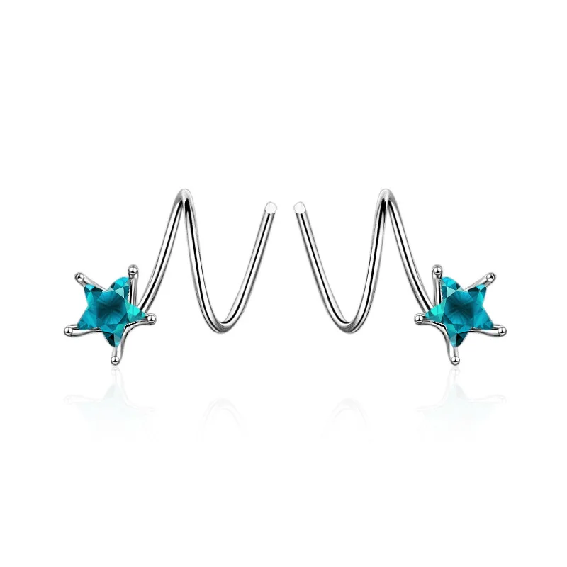 Double-eared Earrings Personality Student Girl Small Fresh Dark Blue Five-pointed Star Small Girl Earrings Silver Earrings
Double-eared Earrings Personality Student Girl Small Fresh Dark Blue Five-pointed Star Small Girl Earrings Silver Earrings