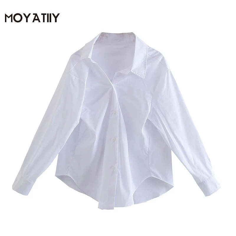 MOYATIIY Women 2021 Fashion Asymmetry Placket Shirts Casual Solid White Loose Shirts Long Sleeve Female Tops
MOYATIIY Women 2021 Fashion Asymmetry Placket Shirts Casual Solid White Loose Shirts Long Sleeve Female Tops