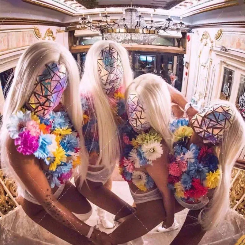Multi-color Flower Bodysuit Mask Costume Nightclub Bar Party DJ Female Singer Dancer Dance Outfit Team Show Performance Clothes
Multi-color Flower Bodysuit Mask Costume Nightclub Bar Party DJ Female Singer Dancer Dance Outfit Team Show Performance Clothes