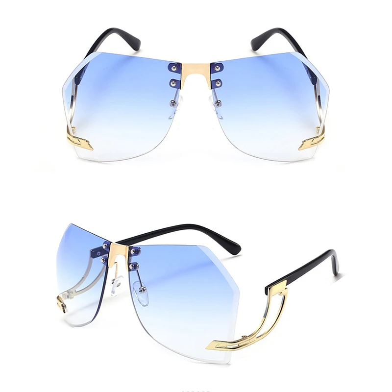 2021 New Irregular Rimless Sunglasses Women Brand Designer Alloy Frame Oversize Gradient Sun Glasses Fashion Female Clear Shades
2021 New Irregular Rimless Sunglasses Women Brand Designer Alloy Frame Oversize Gradient Sun Glasses Fashion Female Clear Shades