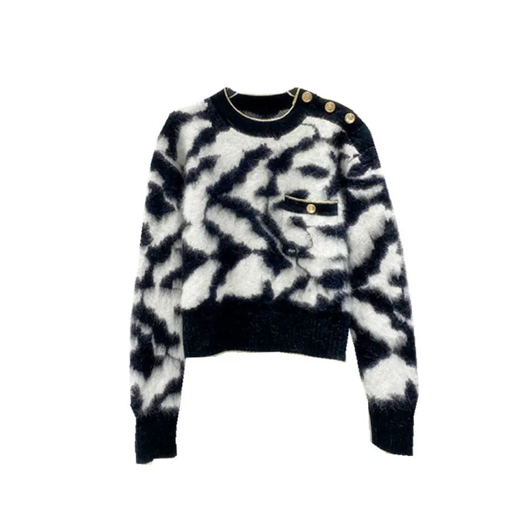 Mohair Zebra Striped Premium Knitted Cardigan Sweater for Woman 2020 Designer Luxury Female Clothing Vintage Harajuku Kpop
Mohair Zebra Striped Premium Knitted Cardigan Sweater for Woman 2020 Designer Luxury Female Clothing Vintage Harajuku Kpop