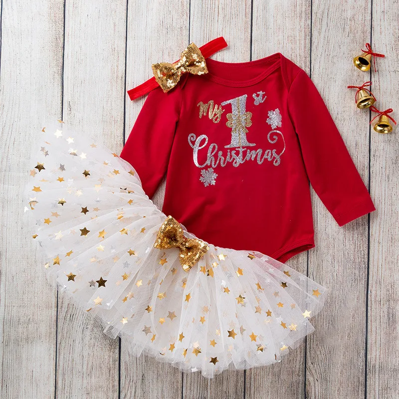 First christmas girl Toddler Baby Kids Girls fashion long sleeve Romper Tops Tutu Dress Hairband Set autumn clothes D1397
First christmas girl Toddler Baby Kids Girls fashion long sleeve Romper Tops Tutu Dress Hairband Set autumn clothes D1397