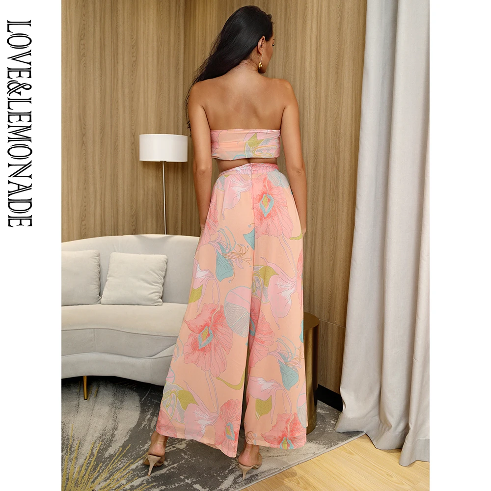 LOVE&LEMONADE Sexy And Changeable Straps High Waist Loose Horn Shape Pink Flower Print Chiffon Two-Pieces Set LM6473-2
LOVE&LEMONADE Sexy And Changeable Straps High Waist Loose Horn Shape Pink Flower Print Chiffon Two-Pieces Set LM6473-2