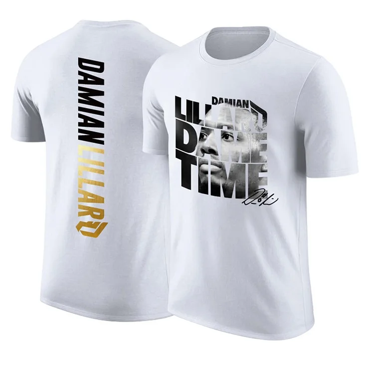 Lillard basketball t-shirt Street style short-sleeved cotton Men training sports t-shirt dpoy brand
Lillard basketball t-shirt Street style short-sleeved cotton Men training sports t-shirt dpoy brand