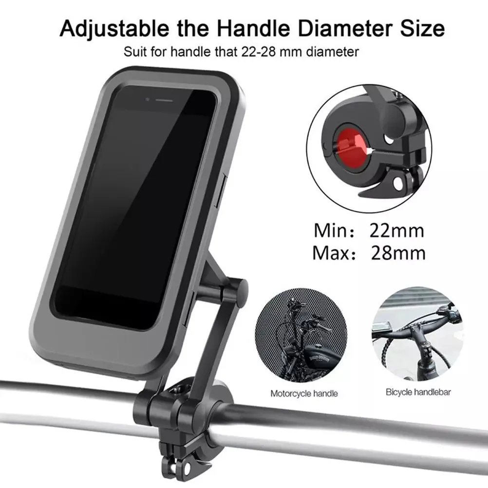 Universal Bicycle Phone Holder Waterproof MTB Bike Handlebar Mobile Phone Navigation Mount Bracket 360 Degrees Rotation
Universal Bicycle Phone Holder Waterproof MTB Bike Handlebar Mobile Phone Navigation Mount Bracket 360 Degrees Rotation