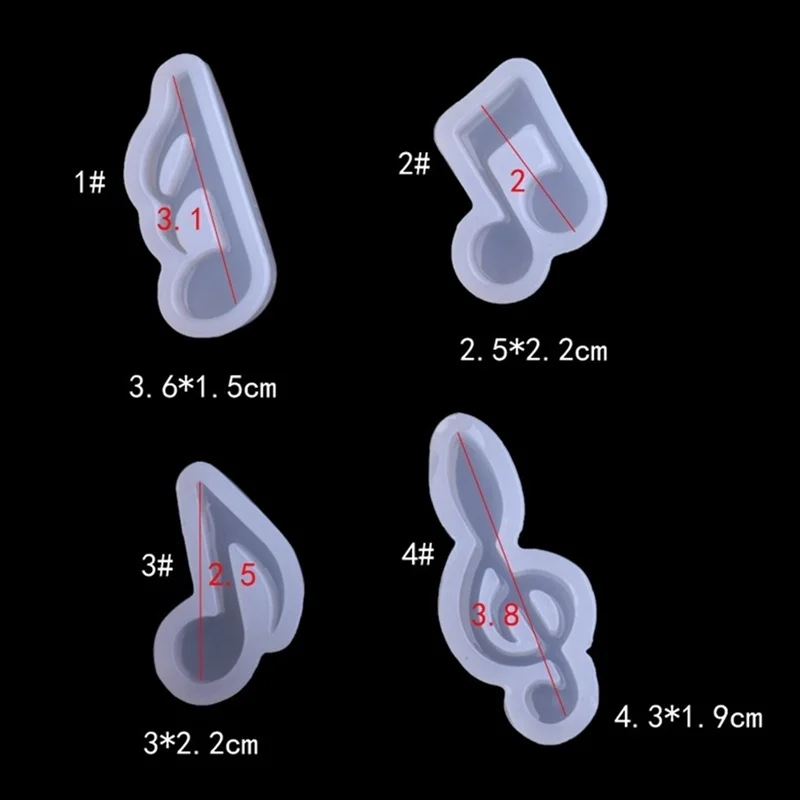 4 Types Of Musical Note Crystal Epoxy Mold Chocolate Pudding Mould Handmade DIY Hanging Ornaments Pendant Jewelry Decoration
4 Types Of Musical Note Crystal Epoxy Mold Chocolate Pudding Mould Handmade DIY Hanging Ornaments Pendant Jewelry Decoration