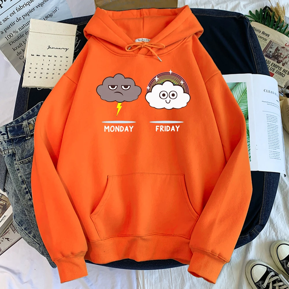womens Sweatshirt Rain on monday FRIDAY sunny funny Weather forecast printed Hoodies female oversize Loose Autumn All-match tops
womens Sweatshirt Rain on monday FRIDAY sunny funny Weather forecast printed Hoodies female oversize Loose Autumn All-match tops