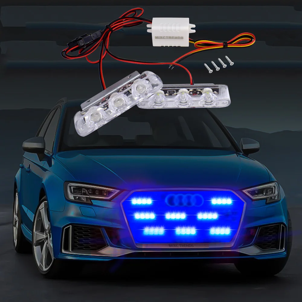 Police Lights LED Strobe Lights Flasher Red Blue Auto Flash 6LED Flasher Stroboscopes Police Led Light Strobe Warning Light
Police Lights LED Strobe Lights Flasher Red Blue Auto Flash 6LED Flasher Stroboscopes Police Led Light Strobe Warning Light