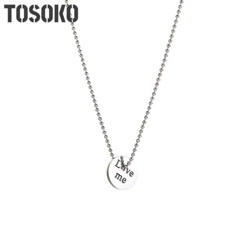 TOSOKO Stainless Steel Jewelry Black Letter Geometric Round Brand Hollow Pendant Necklace Women's Bead Chain BSP959
TOSOKO Stainless Steel Jewelry Black Letter Geometric Round Brand Hollow Pendant Necklace Women's Bead Chain BSP959