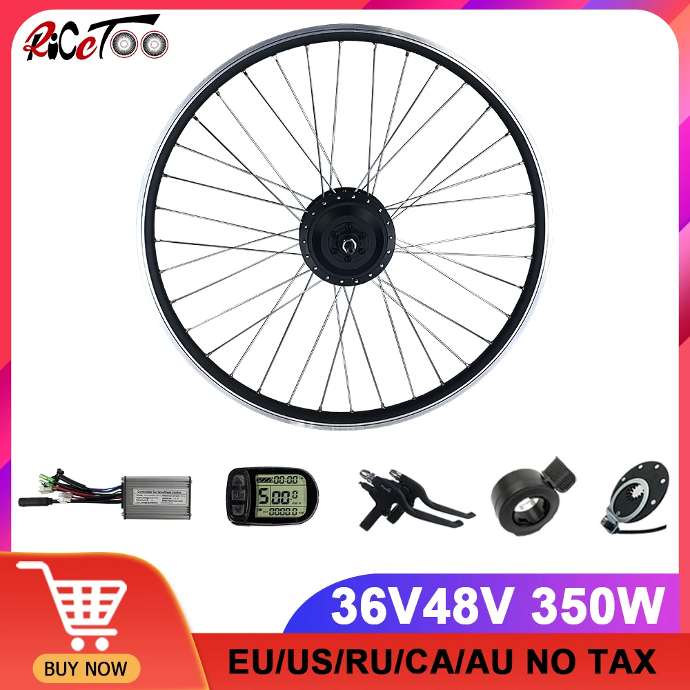 

36V350W 48V350W Electric Bicycle Conversion Kit Front Rear Brushless Gear Hub Motor Wheel 16"20"24"26"27.5"28"29"700C Ebike Kit