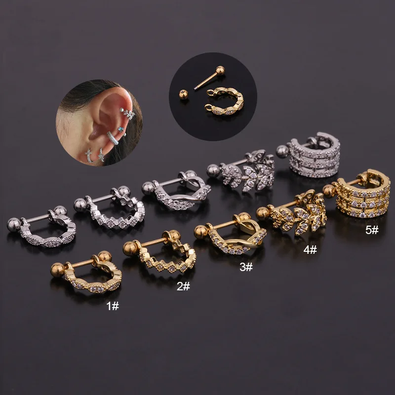 316L Stainless Steel Piercing Earrings U-Shaped Zircon Barbell Ear Clips Helix Tragus Cartilage Ear Cuff Piercing Body Jewelry
316L Stainless Steel Piercing Earrings U-Shaped Zircon Barbell Ear Clips Helix Tragus Cartilage Ear Cuff Piercing Body Jewelry