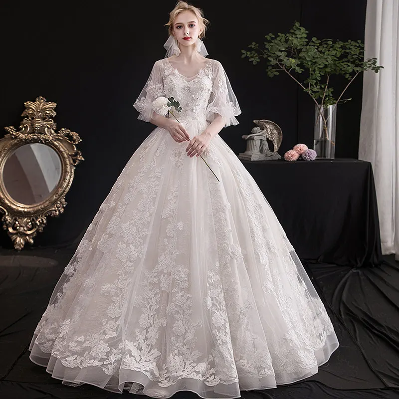 BAYIKA A-Line Sweetheart Short Sleeve Gowns 2022 New Long Luxury Lace Applique Beaded Layered Wedding Dresses Vestido De Novia
BAYIKA A-Line Sweetheart Short Sleeve Gowns 2022 New Long Luxury Lace Applique Beaded Layered Wedding Dresses Vestido De Novia
