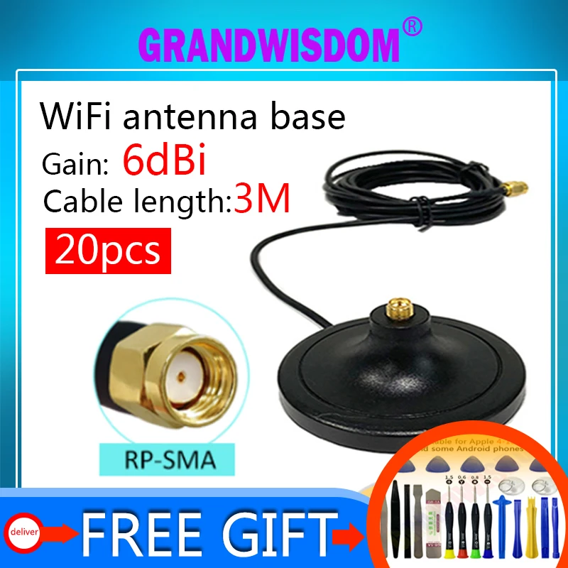 20pcs Antenna wifi Extension RP-SMA Male to Female connector Magnetic Base Sucker with 3M Cable for Router Wireless Network Card
20pcs Antenna wifi Extension RP-SMA Male to Female connector Magnetic Base Sucker with 3M Cable for Router Wireless Network Card