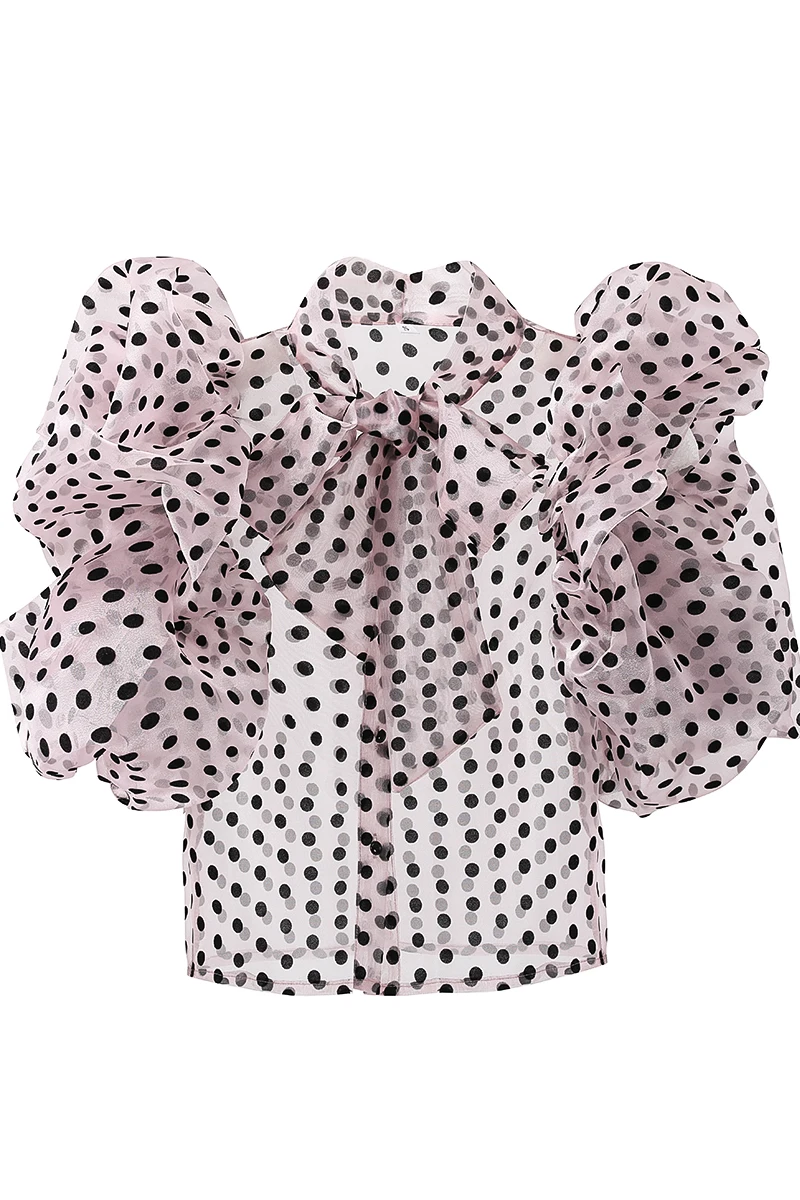 Getspring Women Blouse Puff Sleeve Bow Chiffon Summer Blouses Pink White Vintage Sexy Dot Short Retro Woman Shirt Tops 2021
Getspring Women Blouse Puff Sleeve Bow Chiffon Summer Blouses Pink White Vintage Sexy Dot Short Retro Woman Shirt Tops 2021