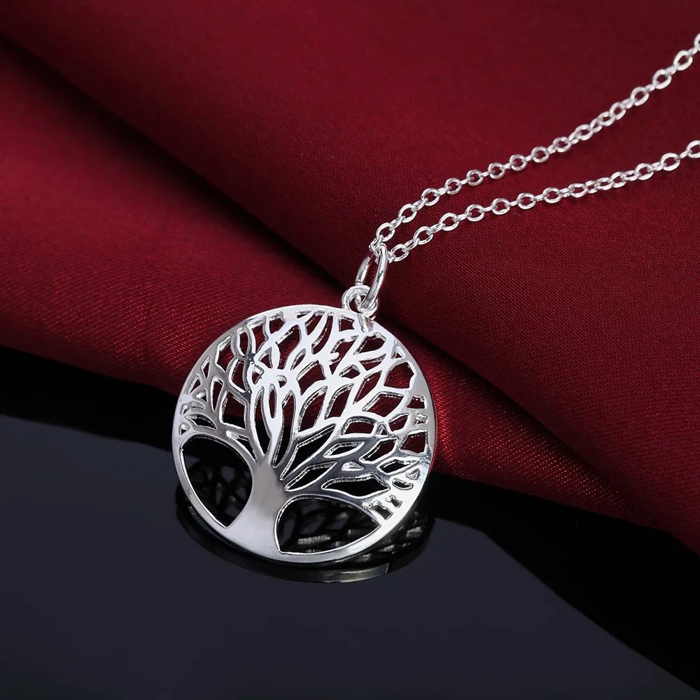 925 Sterling Silver 18 Inch Hollow Tree Round Pendant Necklace For Women Fashion Wedding Engagement Party Charm Jewelry
925 Sterling Silver 18 Inch Hollow Tree Round Pendant Necklace For Women Fashion Wedding Engagement Party Charm Jewelry