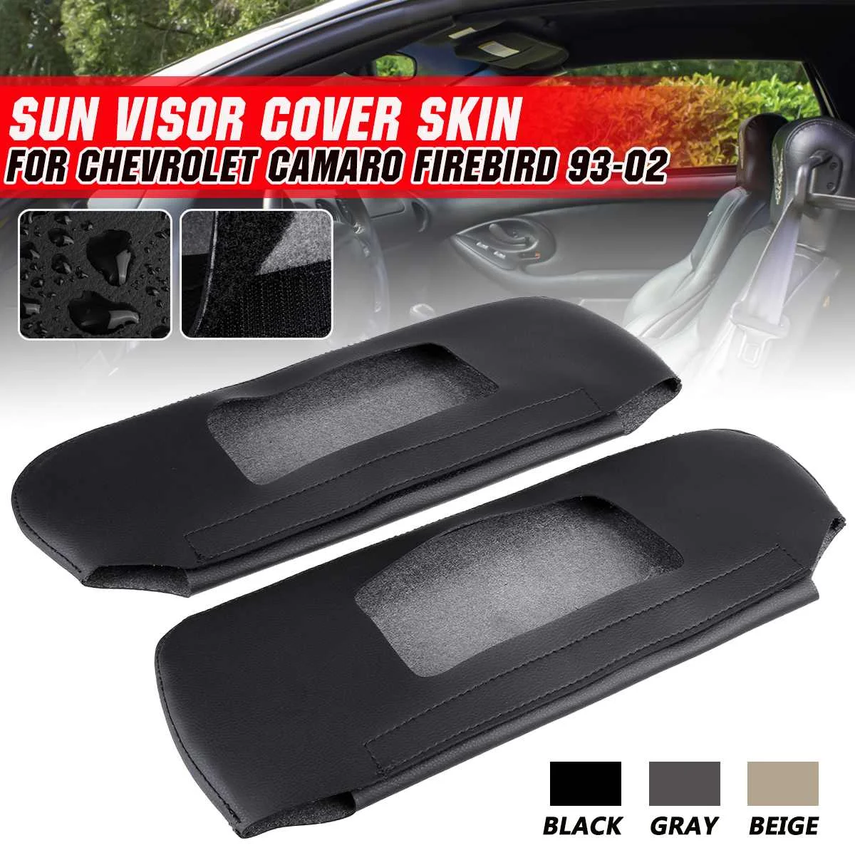 2Pcs Auto Sun Visor Cover Skin Replacement For Chevrolet Camaro Firebird 1993 1994 1995 1996 1997 1998 1999 2000 2001 2002
2Pcs Auto Sun Visor Cover Skin Replacement For Chevrolet Camaro Firebird 1993 1994 1995 1996 1997 1998 1999 2000 2001 2002