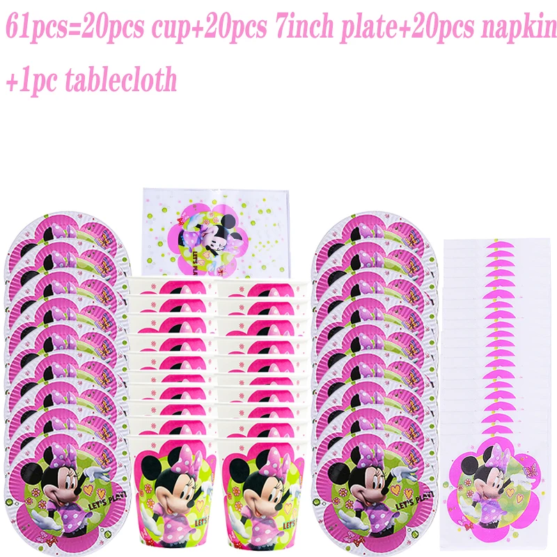 Disney Cartoon Minnie Mouse Theme Kids Birthday wedding Party Deco Supplies Baby Shower Disposable tableware Set Paper cup plate 
Disney Cartoon Minnie Mouse Theme Kids Birthday wedding Party Deco Supplies Baby Shower Disposable tableware Set Paper cup plate