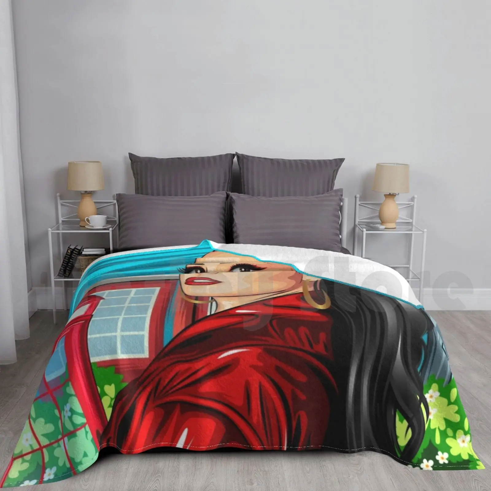 

Деми Ловато художественное одеяло для дивана-кровати путешествия Деми Ловато голливуд знаменитости певец Фанарт я люблю меня красный