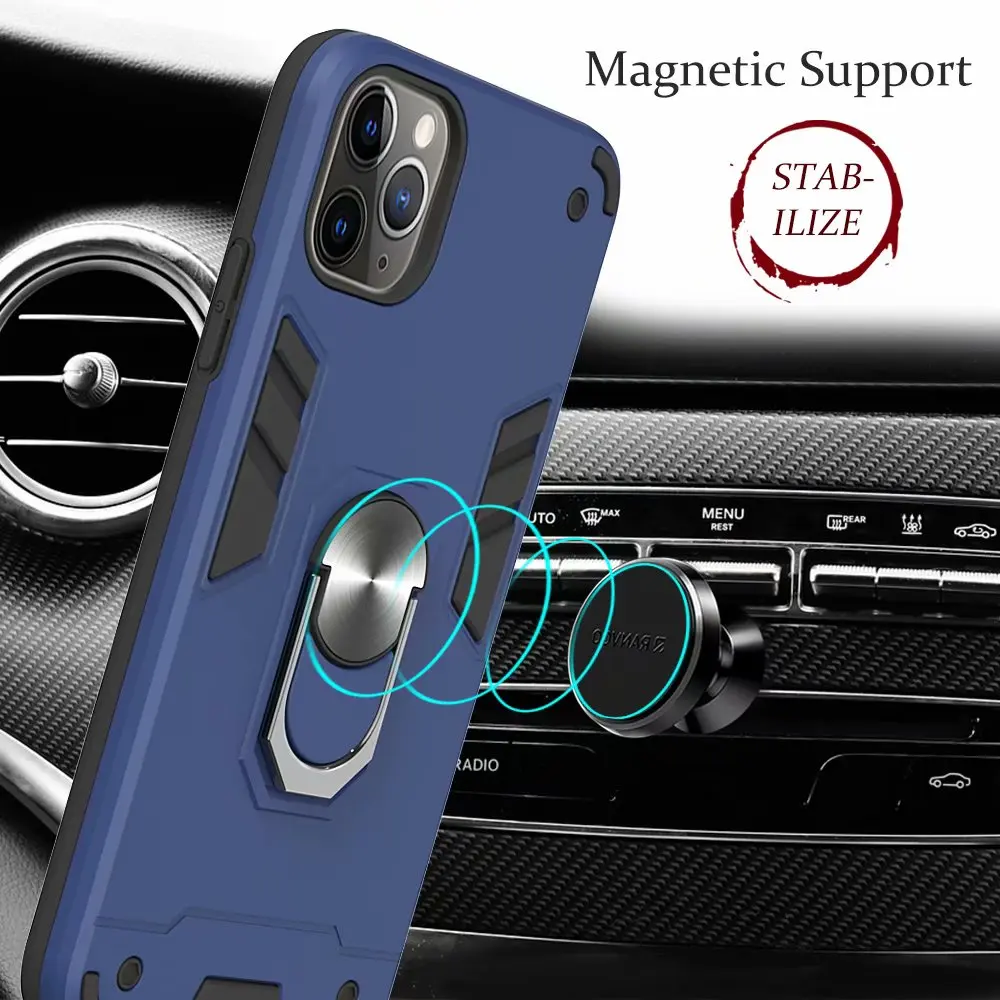 Чехол для iPhone 6 6s 7 8 Plus автомобильный силиконовый чехол с магнитным кольцом XR X XS 11