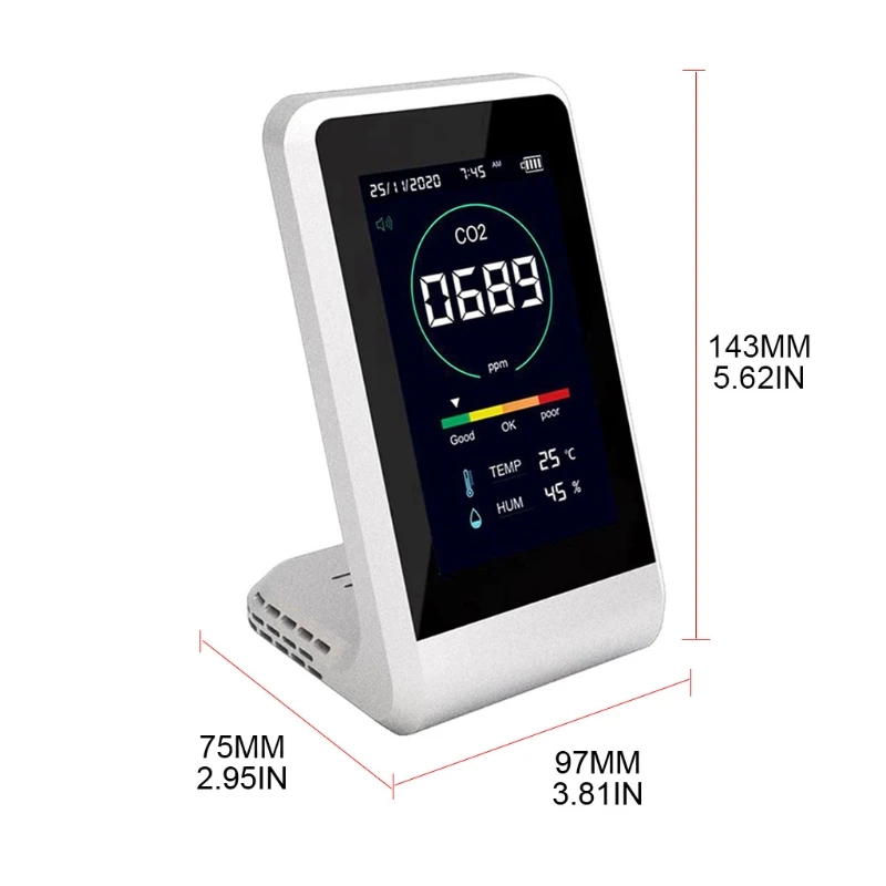 Co2 Meter Digital Temperature Humidity Sensor Tester Air Quality Monitor Carbon Dioxide Tvoc Formaldehyde Hcho Detector
Co2 Meter Digital Temperature Humidity Sensor Tester Air Quality Monitor Carbon Dioxide Tvoc Formaldehyde Hcho Detector