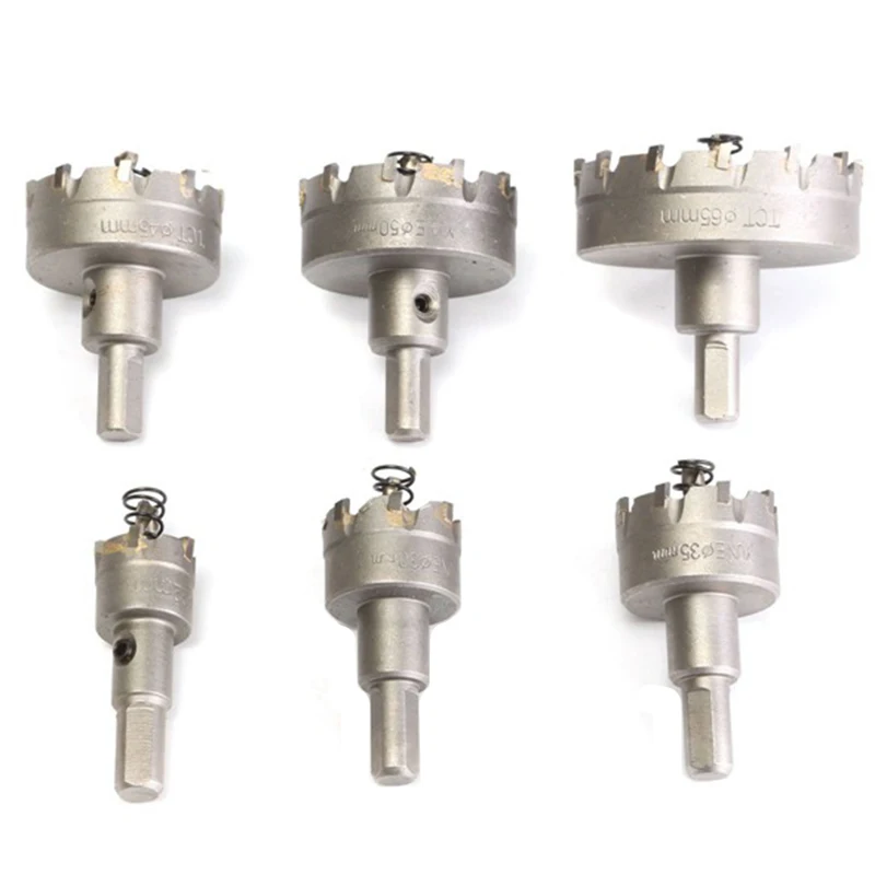 Alloy Stainless Steel Hole Saw Set 6-Piece Set of High-Speed Steel Hole Drill Bits (22mm 30mm 35mm 45mm 50mm 65mm)
Alloy Stainless Steel Hole Saw Set 6-Piece Set of High-Speed Steel Hole Drill Bits (22mm 30mm 35mm 45mm 50mm 65mm)