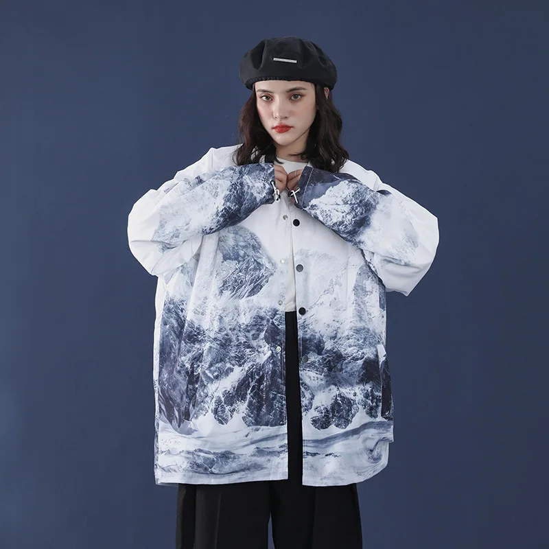 Chinese Style Snow Mountain Print Windbreaker Jacket Coat Unisex Streetwear Hip Hop Harajuku Casual Men Spring Jackets Outerwear
Chinese Style Snow Mountain Print Windbreaker Jacket Coat Unisex Streetwear Hip Hop Harajuku Casual Men Spring Jackets Outerwear