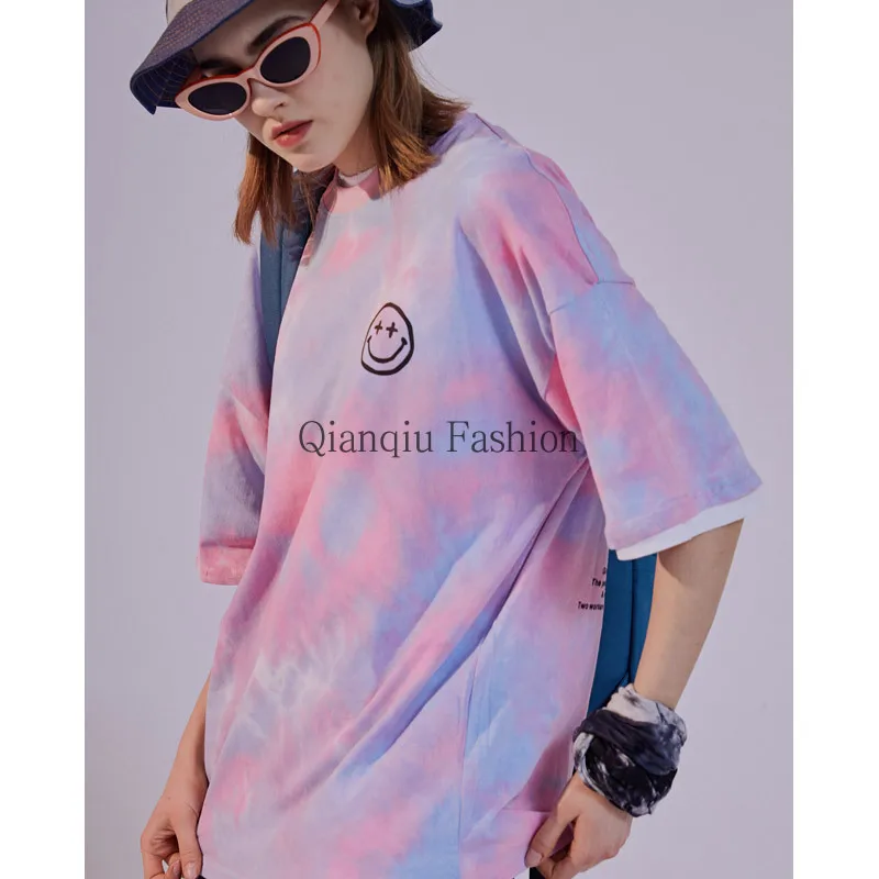 2021 Men Tie-dyed Letterprint T-shirt Hip Hop Street Style Harajuku T-shirt Summer Short Sleeve T-shirt Cotton Casual T-shirt
2021 Men Tie-dyed Letterprint T-shirt Hip Hop Street Style Harajuku T-shirt Summer Short Sleeve T-shirt Cotton Casual T-shirt