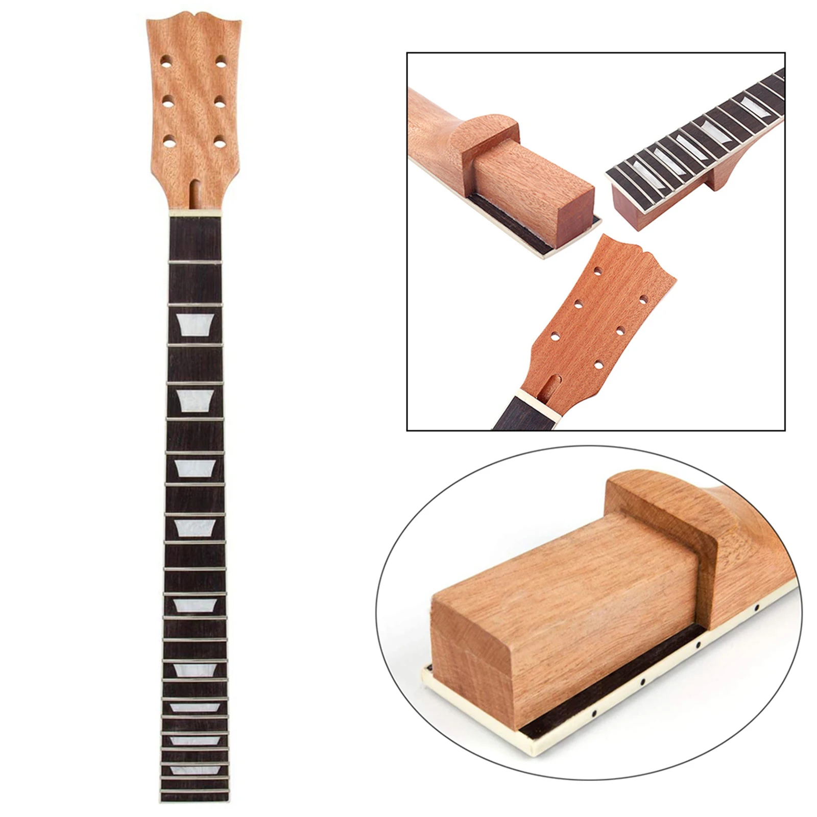 1pc Mahogany 22 Fret Electric Guitar Neck for Guitar Replacement Fingerboard Sector Binding Inlay Parts 
1pc Mahogany 22 Fret Electric Guitar Neck for Guitar Replacement Fingerboard Sector Binding Inlay Parts