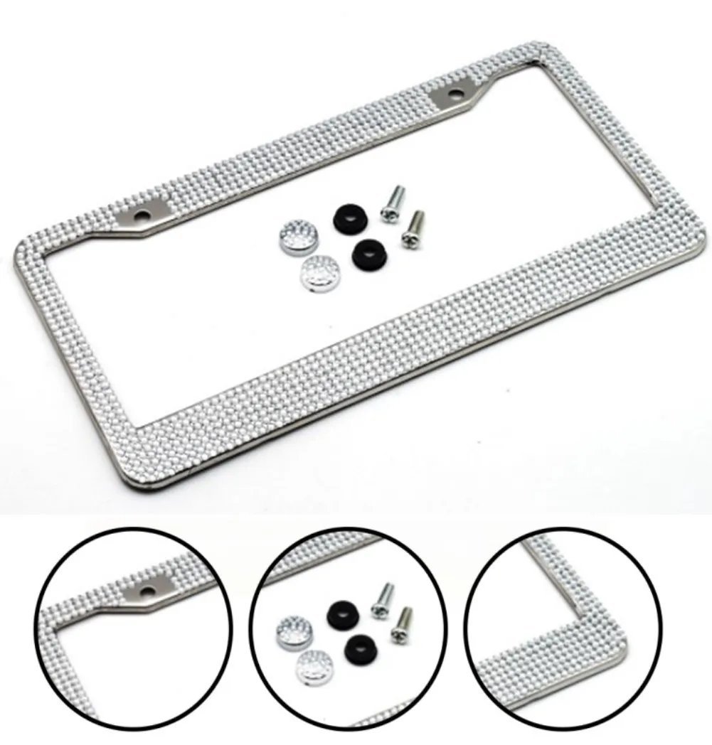 Stainless Steel License Plate Frame License Bling Crystal Women U.S. License Plate Cover Protection Holder
Stainless Steel License Plate Frame License Bling Crystal Women U.S. License Plate Cover Protection Holder