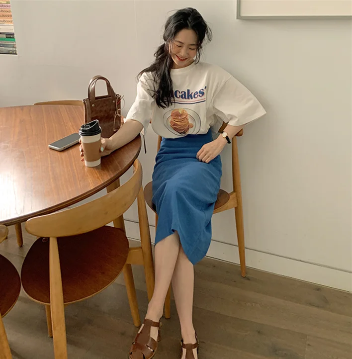 New Girls Summer T-shirt Women Suit Shirt Short Sleeves Tops High Waist Long Solid A Line Skirts Two Piece Suits Sell Separately
New Girls Summer T-shirt Women Suit Shirt Short Sleeves Tops High Waist Long Solid A Line Skirts Two Piece Suits Sell Separately