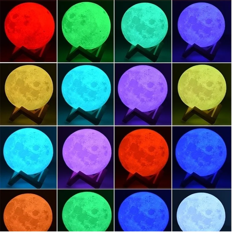LED Night Light 3D Print Moon Lamp Rechargeable Color Change 3D Light Touch Moon Lamp Children's Lights Night Lamp for Home
LED Night Light 3D Print Moon Lamp Rechargeable Color Change 3D Light Touch Moon Lamp Children's Lights Night Lamp for Home