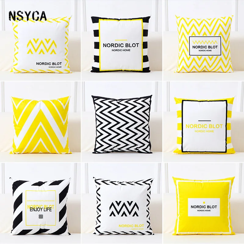 Yellow Stripe Cushion Cover Decorative Pillow Fashion Black White Car Cushion Home Decoration Geometric Pillow Sofa Pillow Cover
Yellow Stripe Cushion Cover Decorative Pillow Fashion Black White Car Cushion Home Decoration Geometric Pillow Sofa Pillow Cover