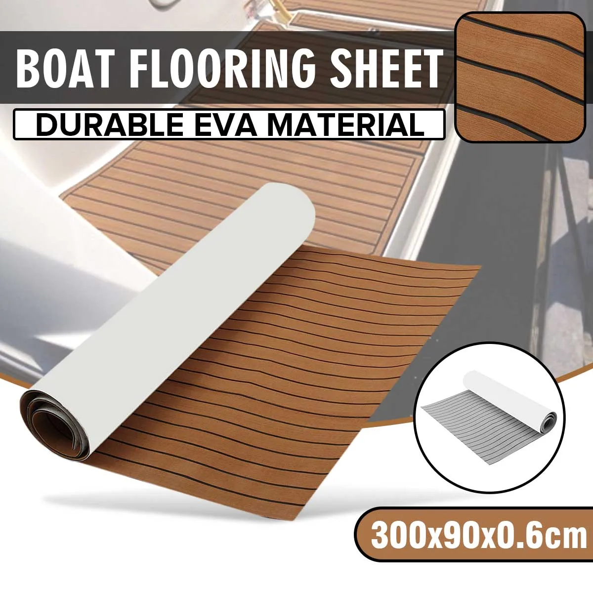 Self-Adhesive 3000x900x6mm EVA Foam Teak Decking Sheet Synthetic Foam Boat Flooring Mat Anti-Skid Marine Yacht Flooring Pad Gray
Self-Adhesive 3000x900x6mm EVA Foam Teak Decking Sheet Synthetic Foam Boat Flooring Mat Anti-Skid Marine Yacht Flooring Pad Gray