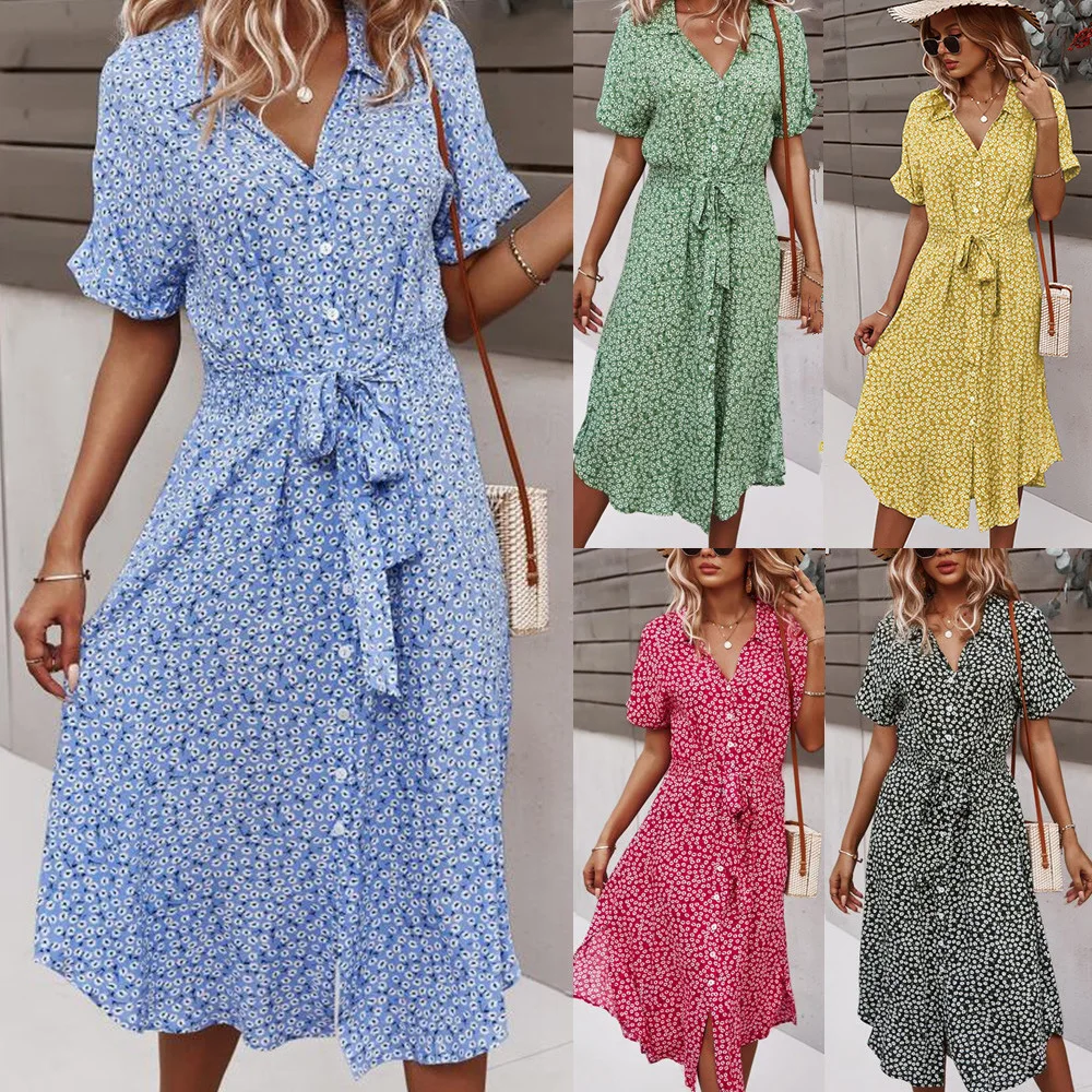 Boho Chic Style Woman Dress Summer Belt Rrap Short Sleeve Button Down Hippie Vestido Female Printing Casual Bohemian Sundress
Boho Chic Style Woman Dress Summer Belt Rrap Short Sleeve Button Down Hippie Vestido Female Printing Casual Bohemian Sundress