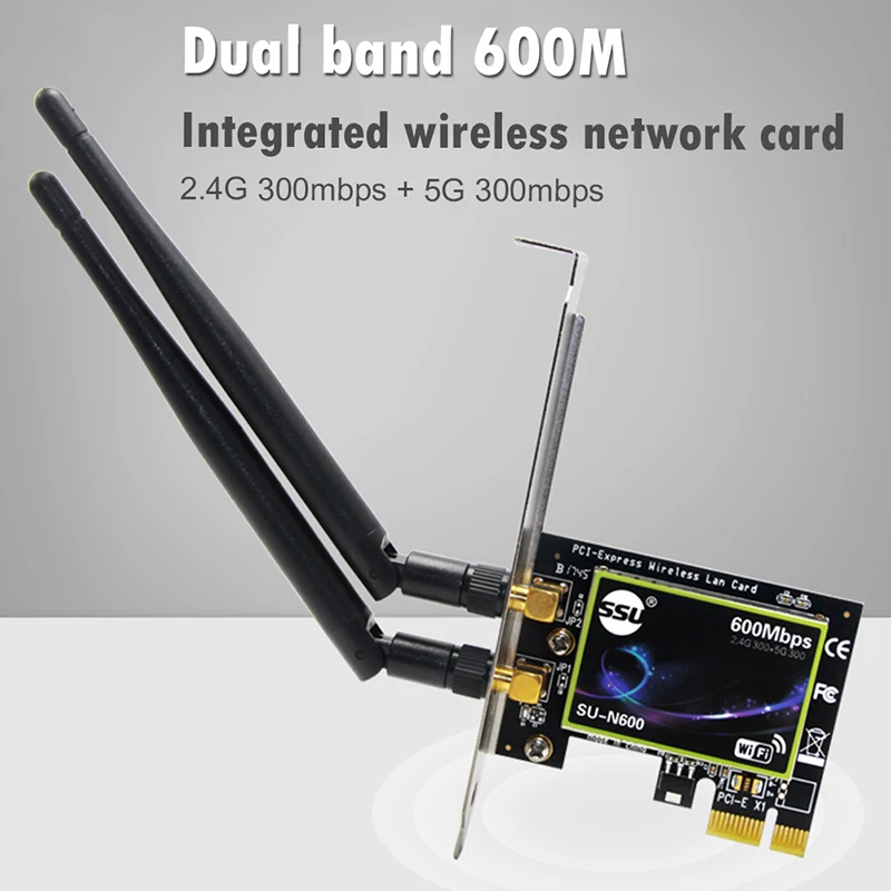 Беспроводная сетевая карта PCI-E, 600 Мбит/с, Двухдиапазонная сетевая карта SU-N600, 2,4 ГГц/5G, 600 Мбит/с, гигабитная сетевая карта PCI-E для настольных П...
Беспроводная сетевая карта PCI-E, 600 Мбит/с, Двухдиапазонная сетевая карта SU-N600, 2,4 ГГц/5G, 600 Мбит/с, гигабитная сетевая карта PCI-E для настольных П...