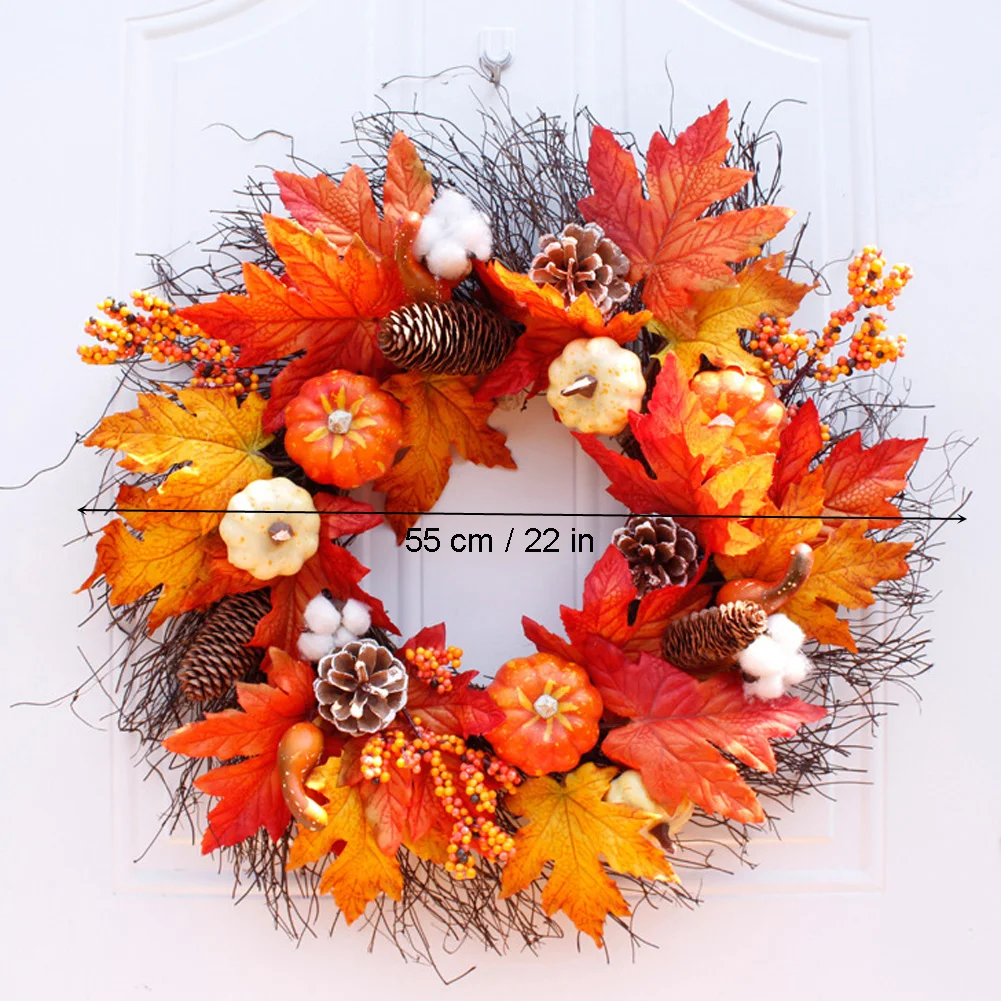Fall Wreath with Pumpkins, Berries, Maple Leaves Artificial Fall Berry Wreath Harvest Wreath Fall for Autumn Wedding Party
Fall Wreath with Pumpkins, Berries, Maple Leaves Artificial Fall Berry Wreath Harvest Wreath Fall for Autumn Wedding Party