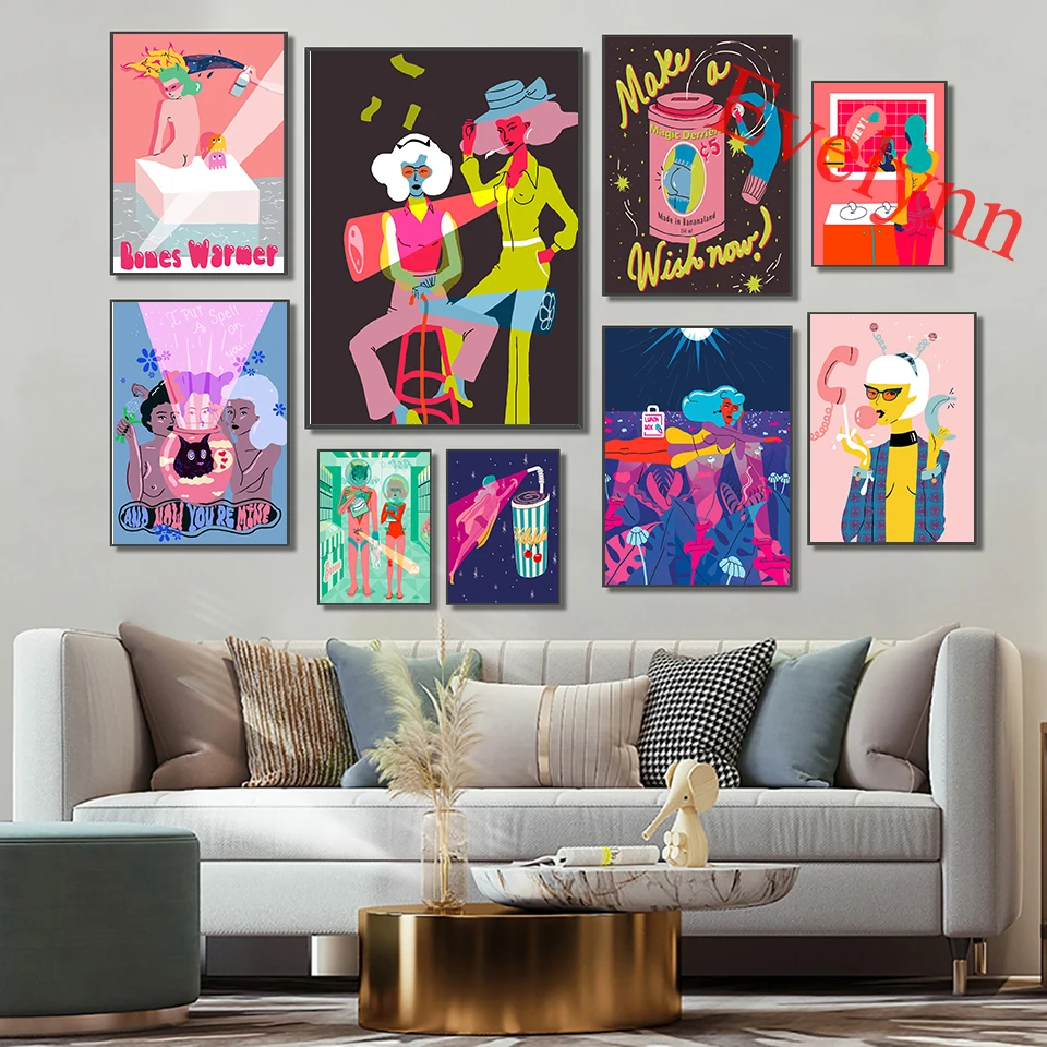 70s Fashion Pop Art Posters,Tiger Nonbinary,Witch Art,Girl Aesthetic Female Art,Space Art,Girls Room Decor Canvas Wall Art Print 
70s Fashion Pop Art Posters,Tiger Nonbinary,Witch Art,Girl Aesthetic Female Art,Space Art,Girls Room Decor Canvas Wall Art Print
