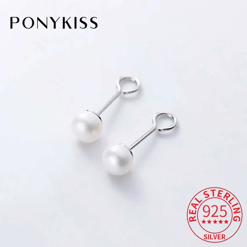 PONYKISS Genuine S925 Sterling Silver Cute Pearl Minimlist Stud Earrings Women Party Delicate Elegant Accessory Classic Gift
PONYKISS Genuine S925 Sterling Silver Cute Pearl Minimlist Stud Earrings Women Party Delicate Elegant Accessory Classic Gift