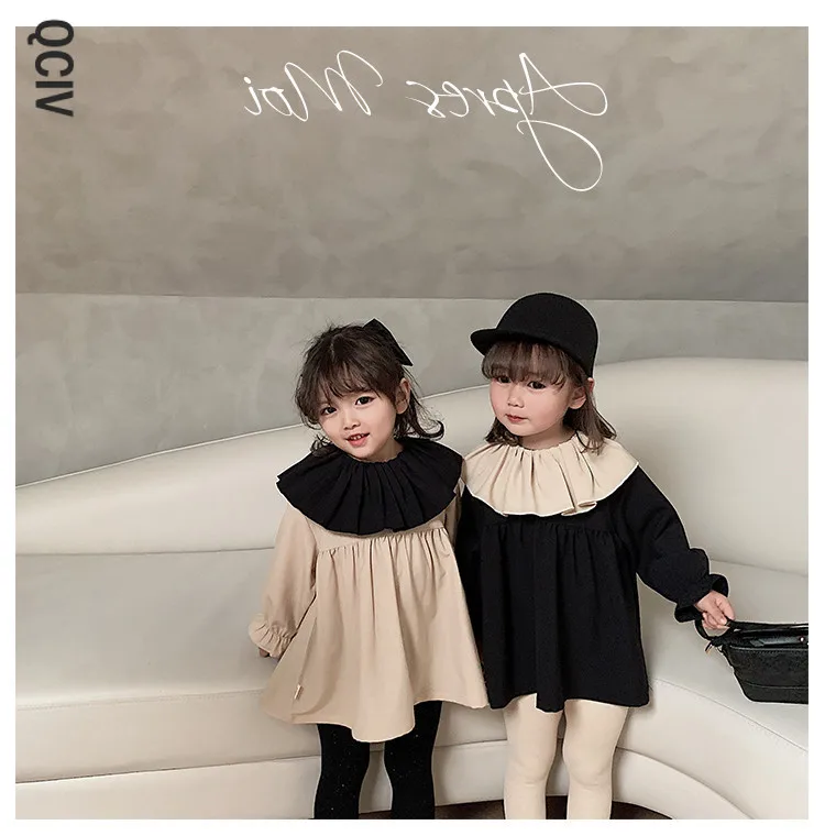 Spring New Ruffles Collar Dress Kid Girls Blouses Tops Cotton Baby Girl Shirts Dress for Children Clothing Princess Dresses
Spring New Ruffles Collar Dress Kid Girls Blouses Tops Cotton Baby Girl Shirts Dress for Children Clothing Princess Dresses