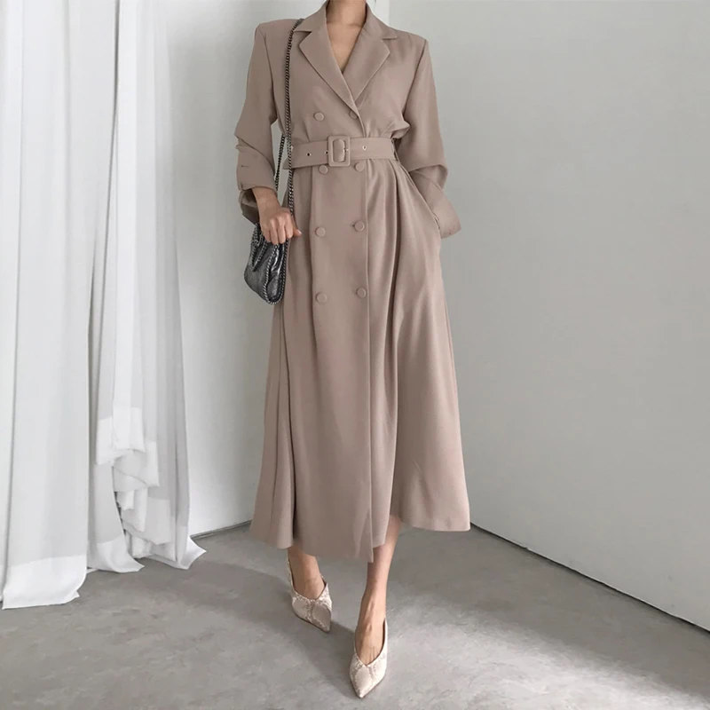 British Style Mid-length Windbreaker Women Spring and Autumn Clothes Double Breasted Belted Long Trench Coat Women Long Coat
British Style Mid-length Windbreaker Women Spring and Autumn Clothes Double Breasted Belted Long Trench Coat Women Long Coat
