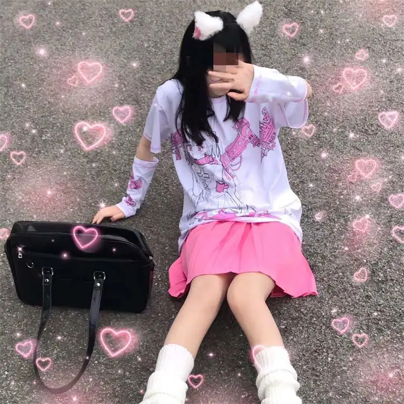 Japanese summer cartoon y2k casual gothic tees hip-hop letter y2kUlzzang short-sleeved casual Vintage crop tops Harajuku T-shirt
Japanese summer cartoon y2k casual gothic tees hip-hop letter y2kUlzzang short-sleeved casual Vintage crop tops Harajuku T-shirt