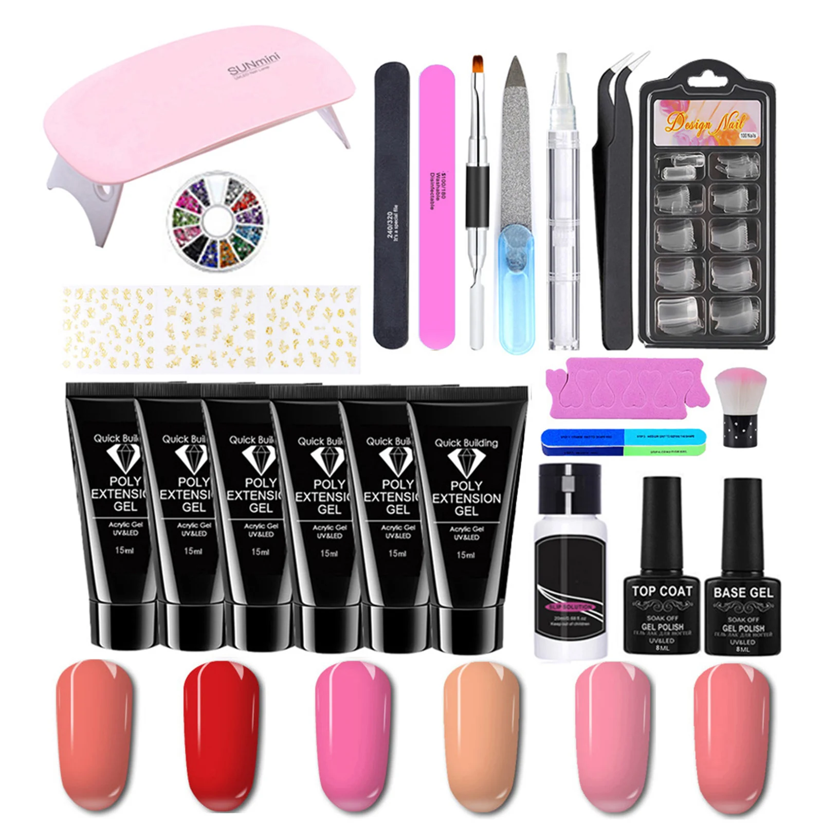 Nail Extension Gel Set Fast Complete Nail Art Set With Nail Lamp,Nail Sticker,Finger Divider.6x15ml Crystal Extension Gel
Nail Extension Gel Set Fast Complete Nail Art Set With Nail Lamp,Nail Sticker,Finger Divider.6x15ml Crystal Extension Gel