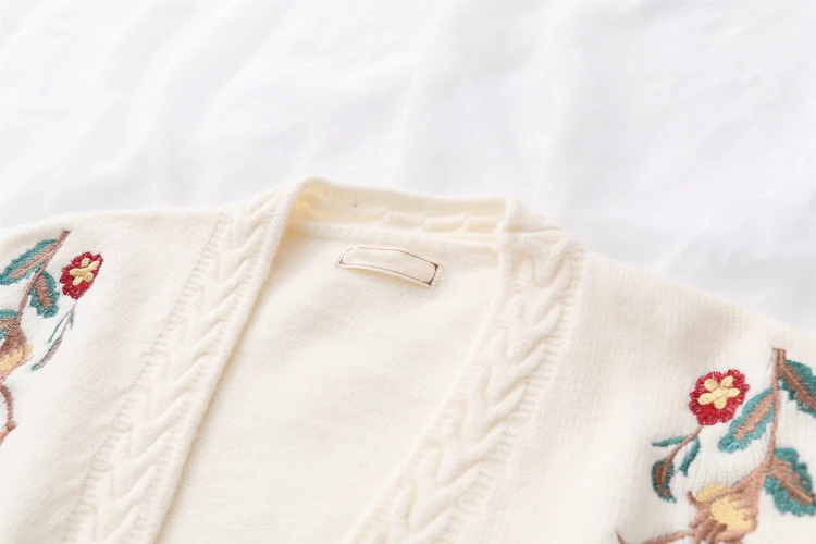 Preppy Style Mori Girl Student Spring Lantern Sleeve Flower Embroidery Knitting Sweater Cardigans Autumn V-neck Loose Cardigan
Preppy Style Mori Girl Student Spring Lantern Sleeve Flower Embroidery Knitting Sweater Cardigans Autumn V-neck Loose Cardigan