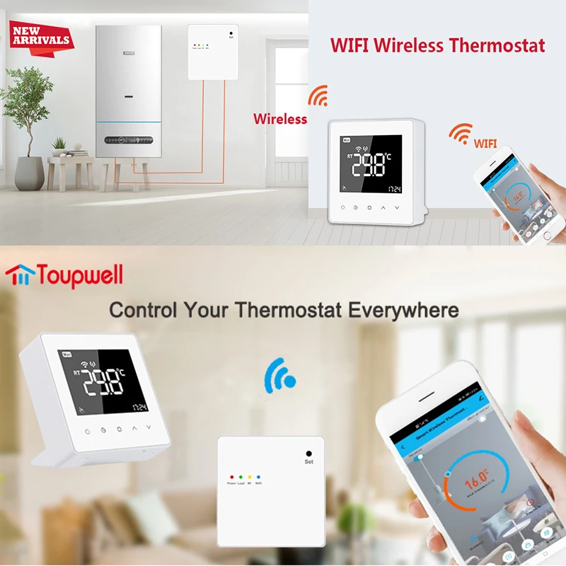Tuya WiFi Smart Thermostat Temperature Controller for Water/Electric floor Heating Water/Gas Boiler Works with Alexa Google Home
Tuya WiFi Smart Thermostat Temperature Controller for Water/Electric floor Heating Water/Gas Boiler Works with Alexa Google Home
