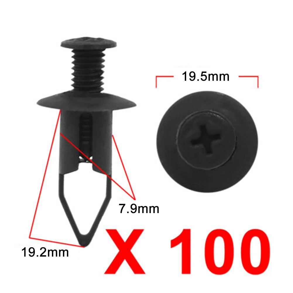 100PCS Automotive Plastic Push Button Rivet Clip Black 9mm Diameter Hole (Model B35)
100PCS Automotive Plastic Push Button Rivet Clip Black 9mm Diameter Hole (Model B35)