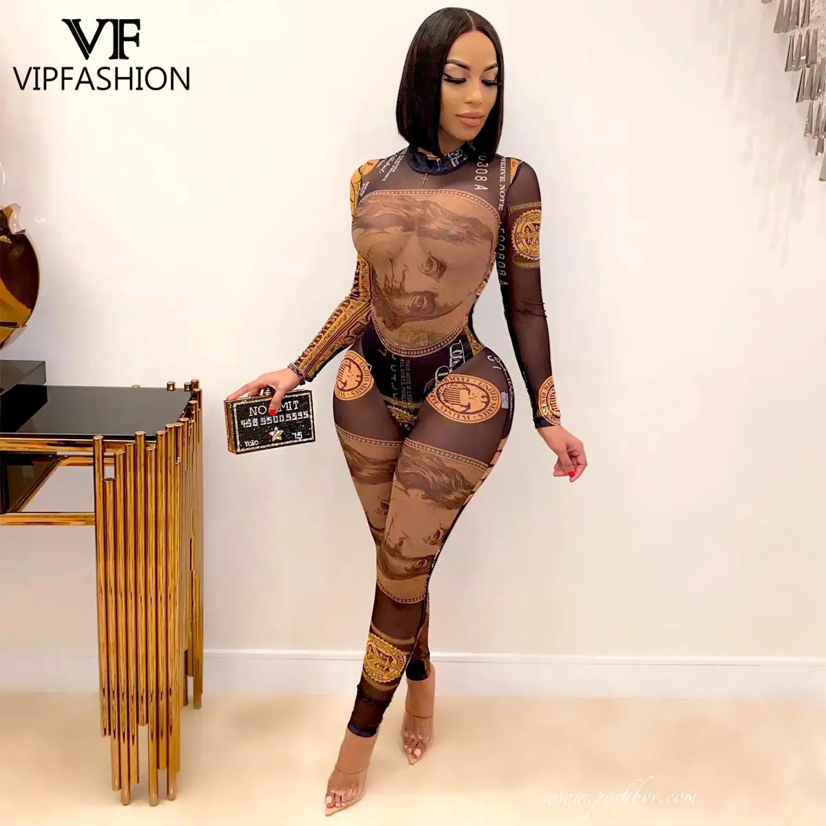 VIP FASHION Fashion Long Sleeve Rompers Printed Leggings Two-Piece Sets Women's Leggings Dollar Pattern Sexy Skinny Jumpsuits
VIP FASHION Fashion Long Sleeve Rompers Printed Leggings Two-Piece Sets Women's Leggings Dollar Pattern Sexy Skinny Jumpsuits