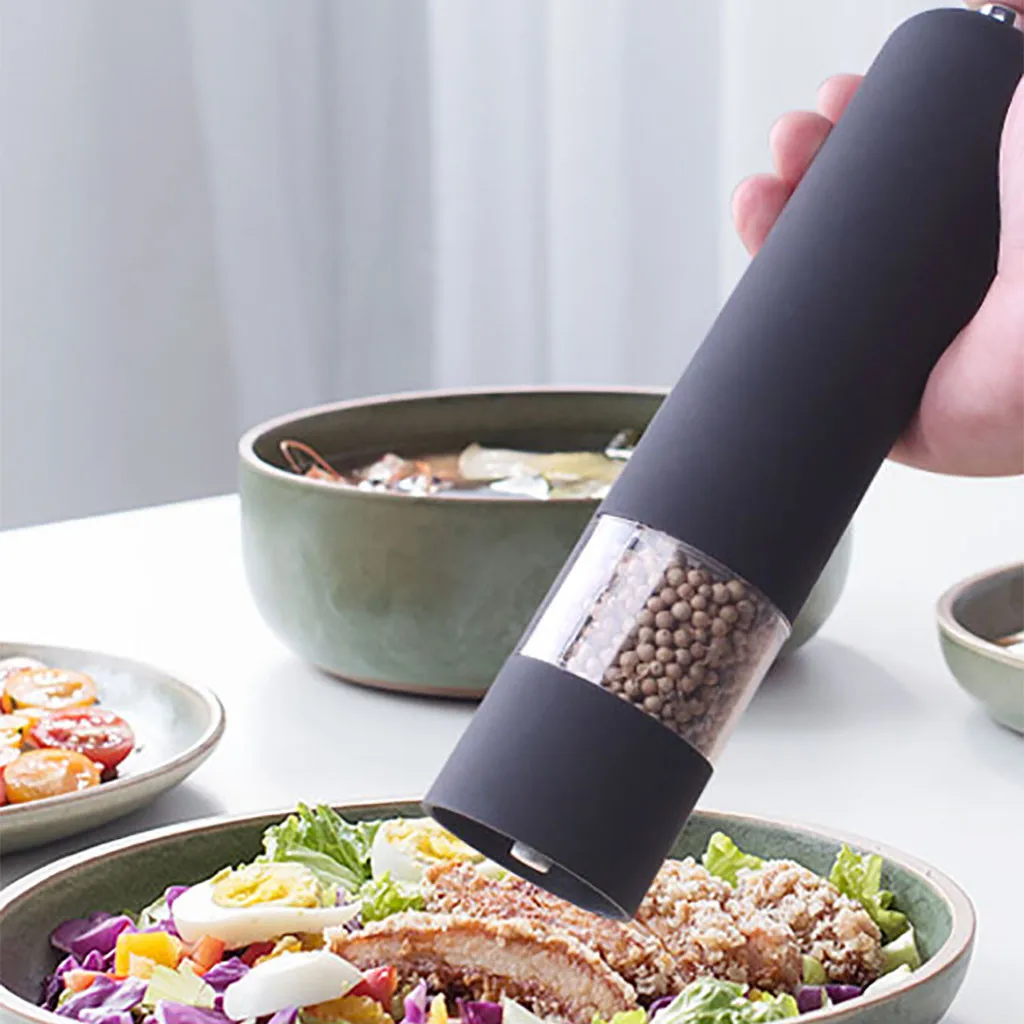 Pepper Grinder Stainless Steel Electric Salt and Pepper Mill Grinder Spice Shakers Accessories for Kitchen Cooking
Pepper Grinder Stainless Steel Electric Salt and Pepper Mill Grinder Spice Shakers Accessories for Kitchen Cooking