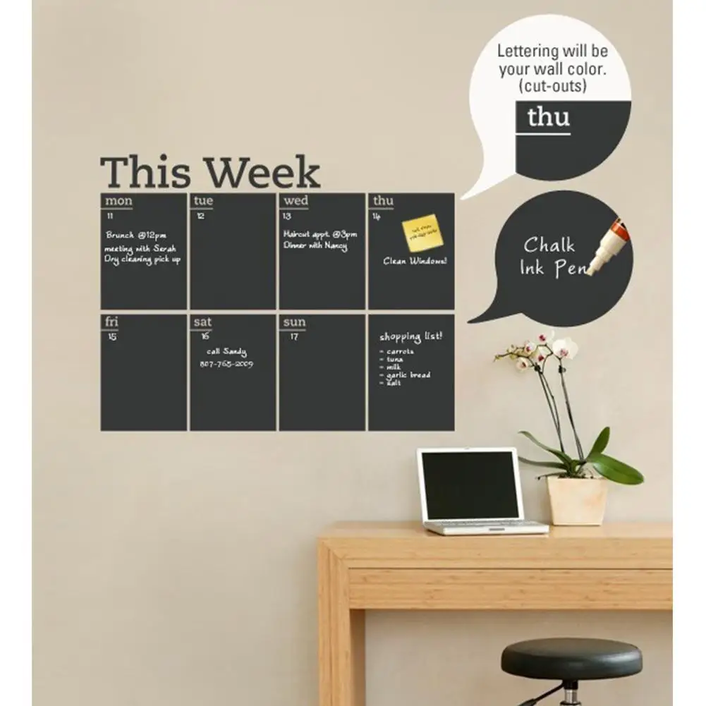 Removable DIY Blackboard Planner Weekly Memo Chalkboard Wall Stickers for Home Office School Weekly Schedule
Removable DIY Blackboard Planner Weekly Memo Chalkboard Wall Stickers for Home Office School Weekly Schedule