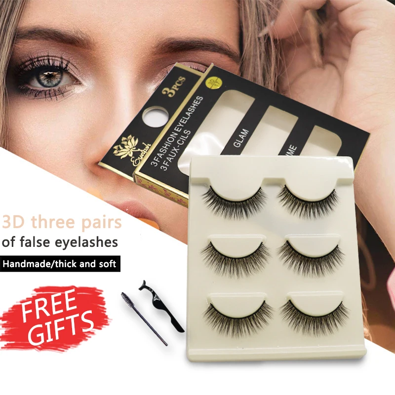 3 Pairs Of 3D Chemical Fiber False Eyelashes Three-dimensional Multi-layer Thick Curled False Eyelashes Are Purely Handmade
3 Pairs Of 3D Chemical Fiber False Eyelashes Three-dimensional Multi-layer Thick Curled False Eyelashes Are Purely Handmade